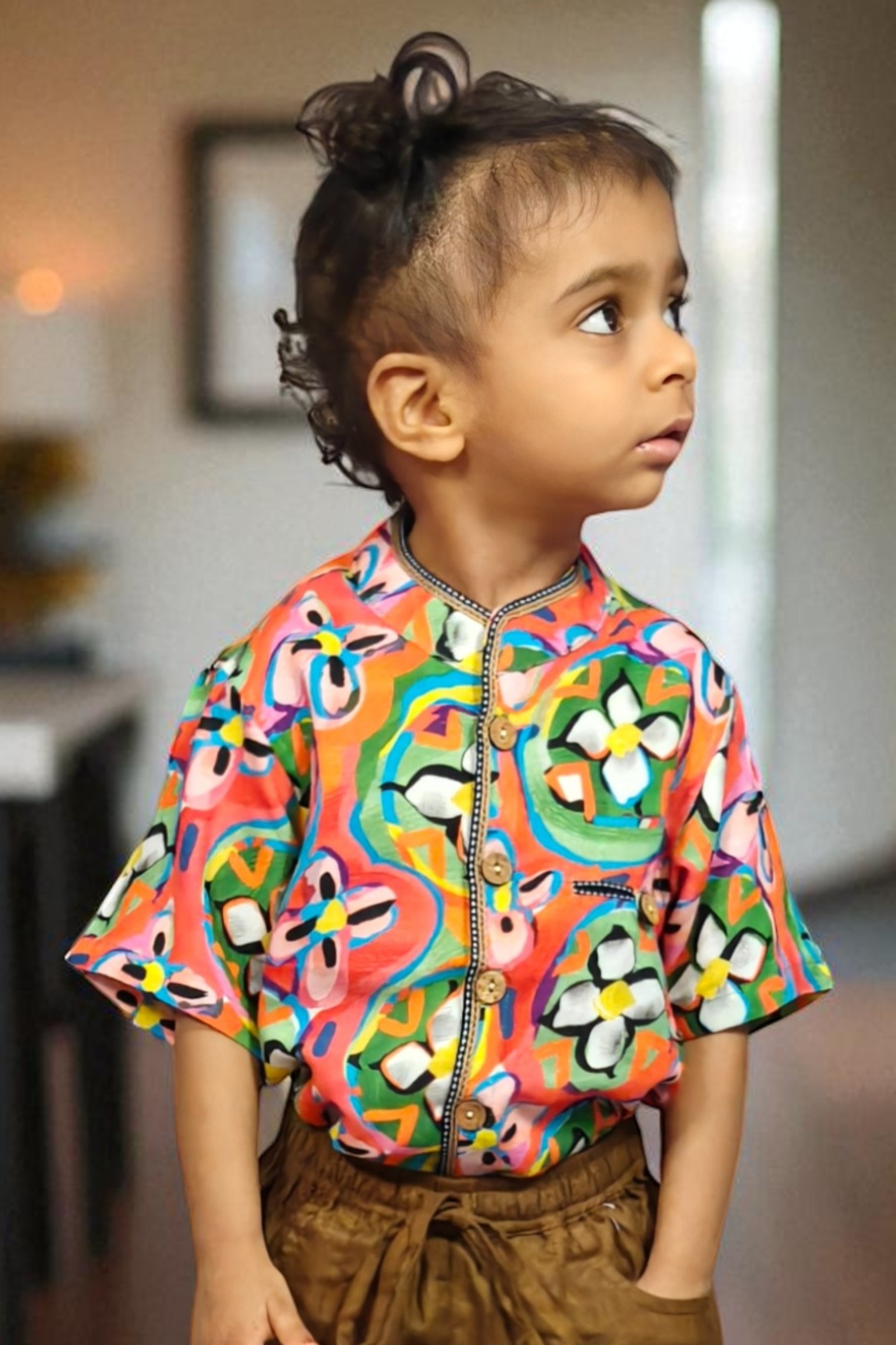 Candy Garden Mandarin Collar Shirt - Image 1