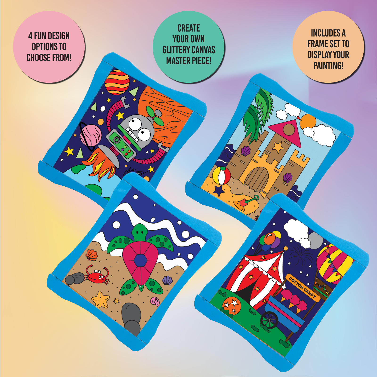 Funskool Handycrafts � Canvas Art Glitter (Glittery Designs Made Easy with the Grid Technique) - Image 4