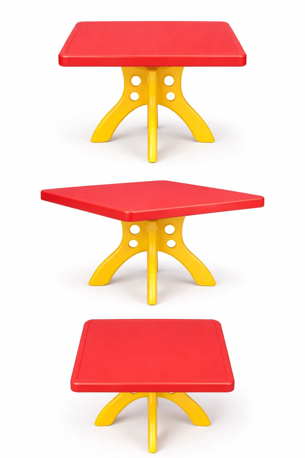 Square Kids Plastic Table Red | Strong Activity & Study Table for Children - Image 2