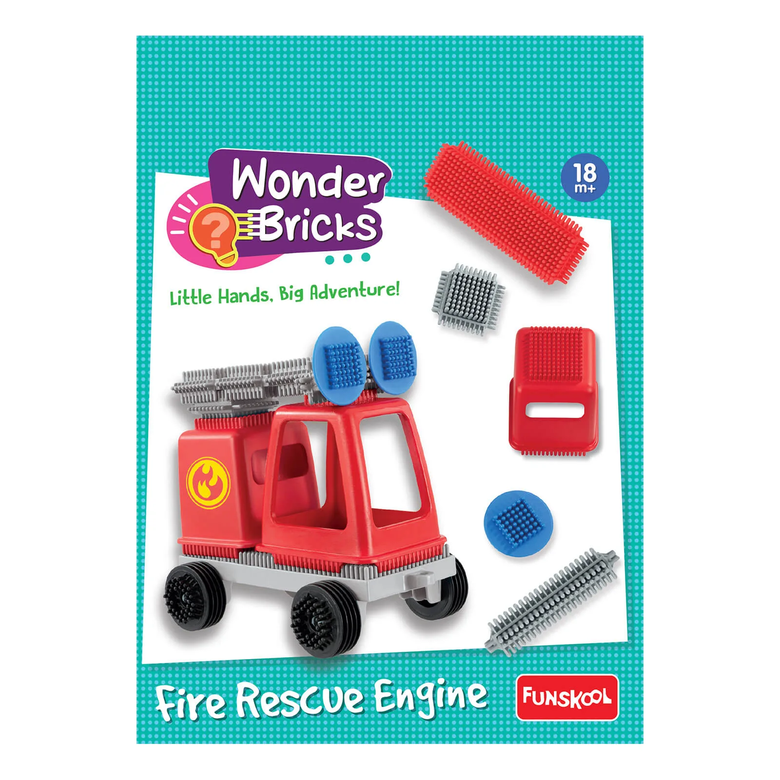 Funskool Wonder Bricks Fire Rescue Engine | 22-Piece Soft Construction Toy | 18+ Months - Image 4