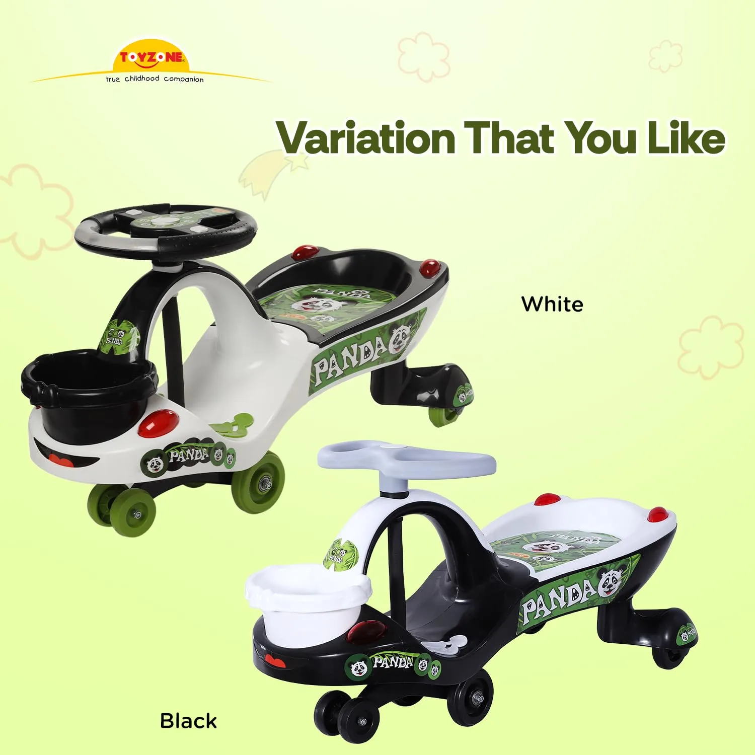 Toyzone Plastic Eco Panda Magic Car, Pack Of 1, White - Image 4