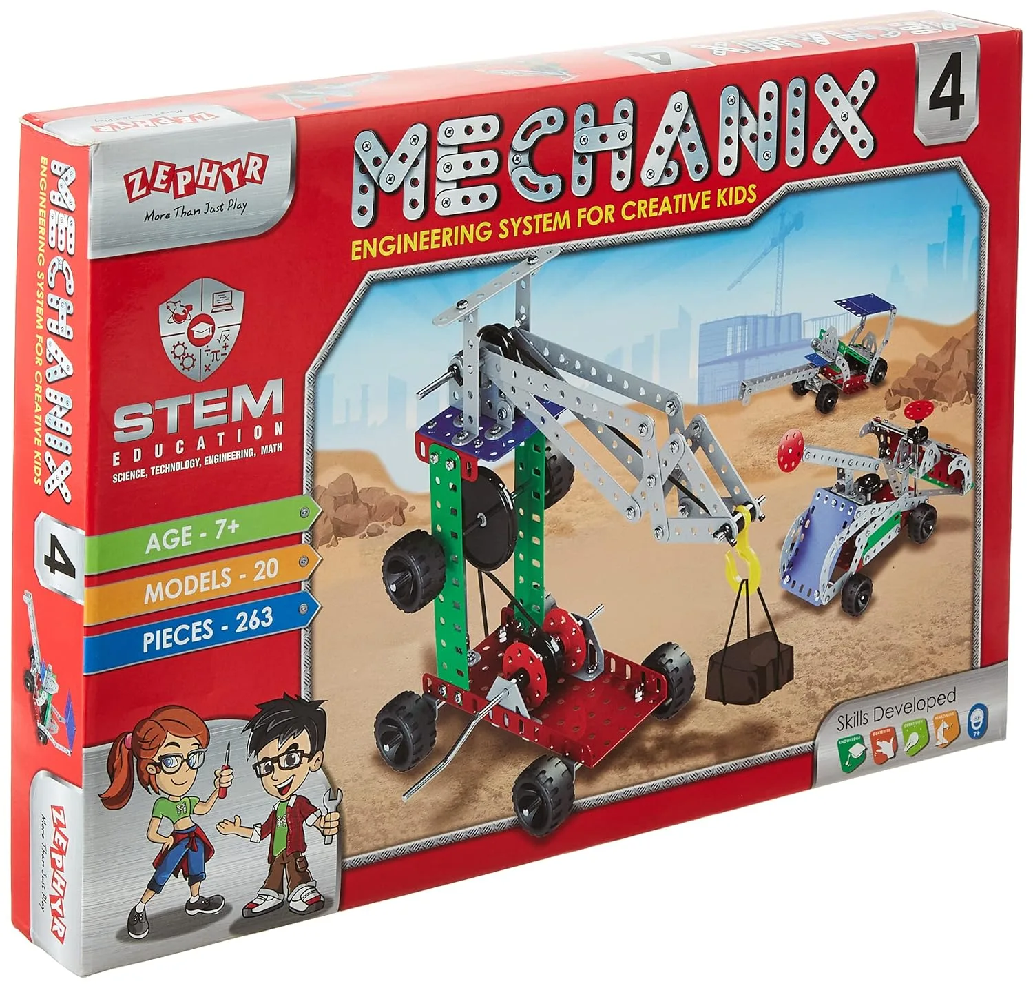 MECHANIX - 4 | 7+ Years | STEM DIY Building Kit | 263 Pieces | Build 20 Models - Image 1