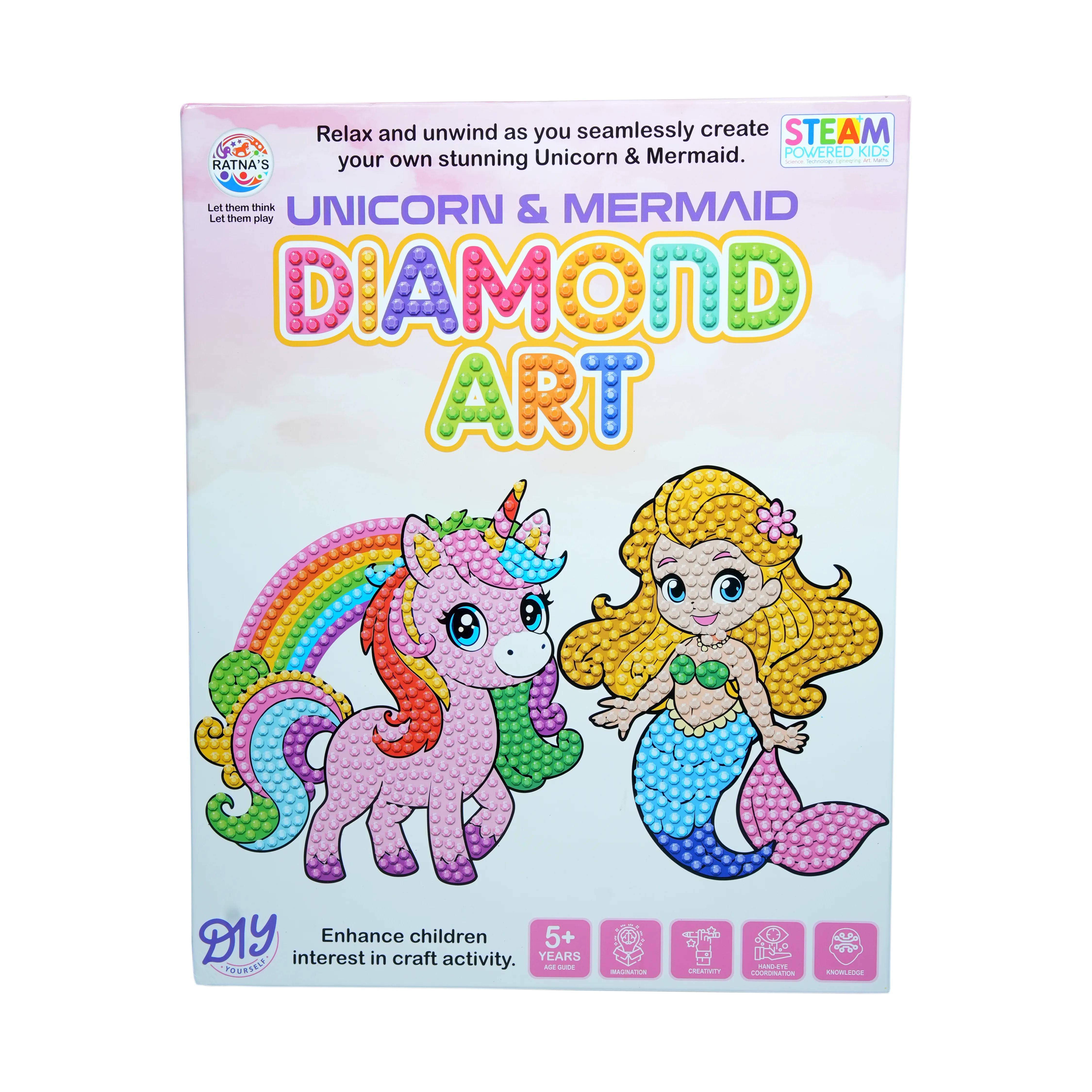 Unicorn & Mermaid Diamond Art Kit � DIY Craft Set for Kids (5+ Years) - Image 1