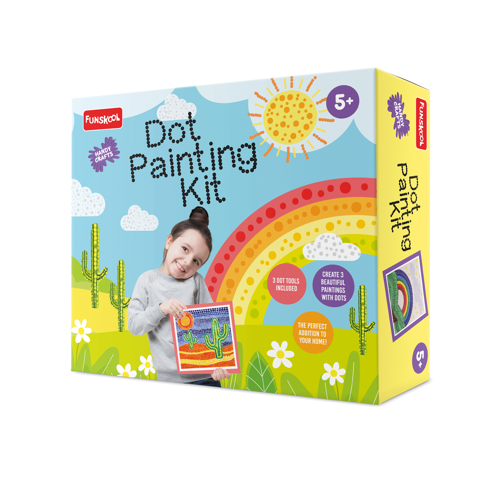 Funskool Handycrafts � Dot Painting Kit (Create 3 Beautiful Paintings with Dots) - Image 2