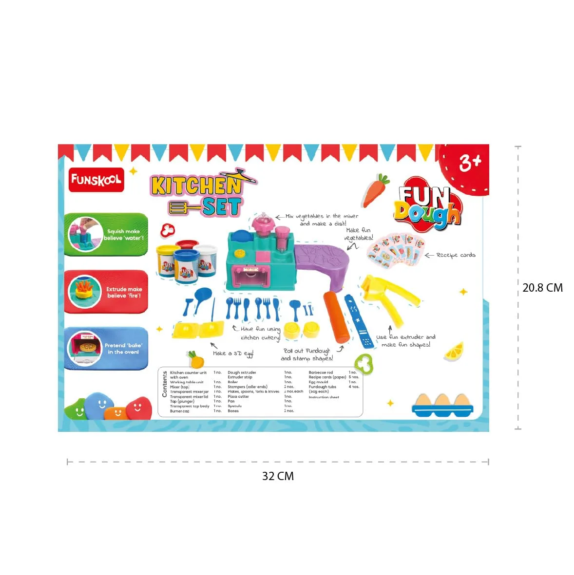 Fundough Kitchen Set | 4 Dough Tubs | Kids Cooking Playset | Funskool Creative Kitchen Toy (3+ Years) - Image 3