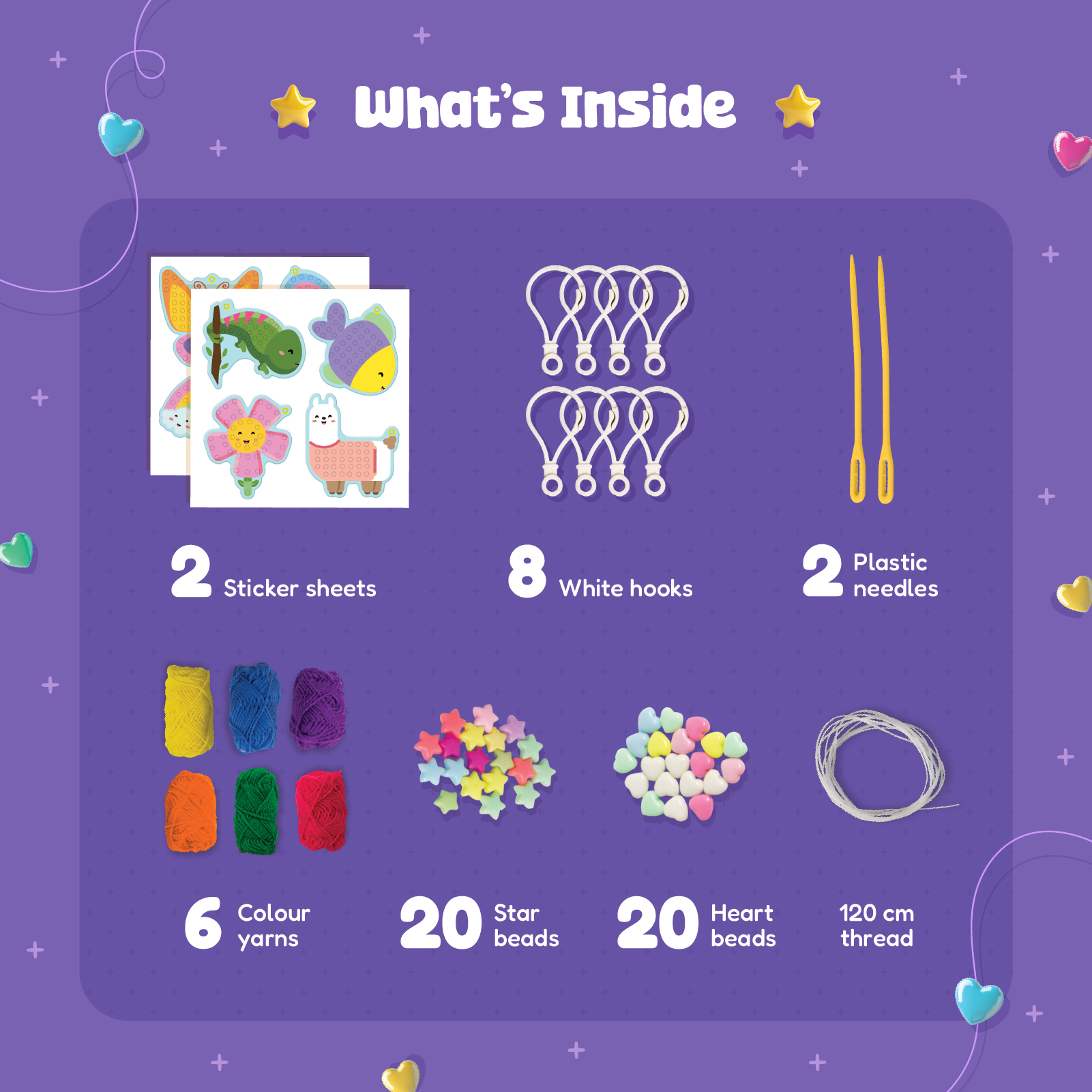 Funskool Handycrafts � DIY Cross Stitch Kit (Stitch, String & Hang) - Image 4