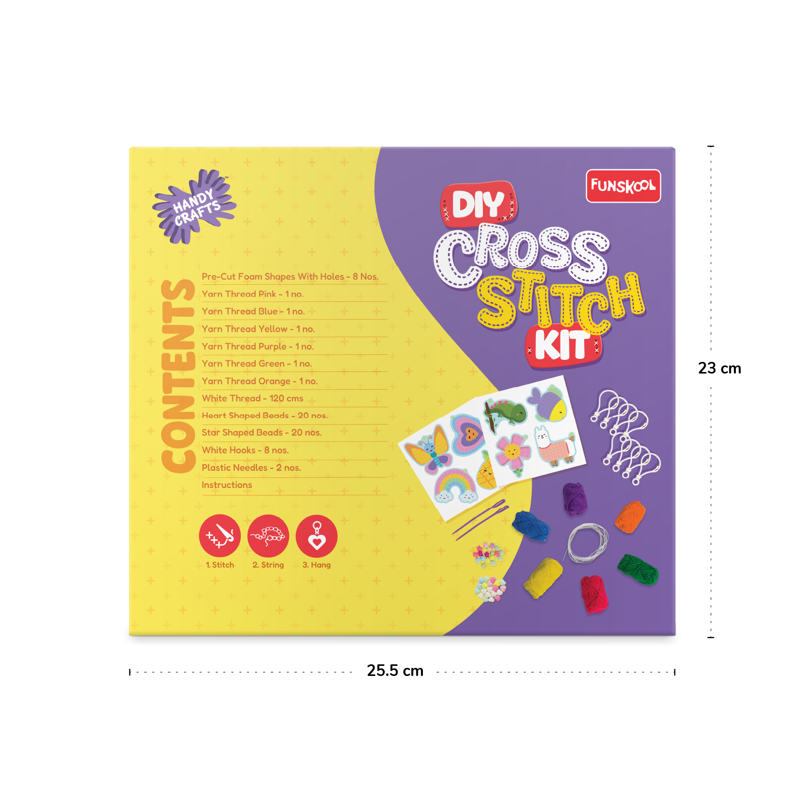 Funskool Handycrafts � DIY Cross Stitch Kit (Stitch, String & Hang) - Image 2
