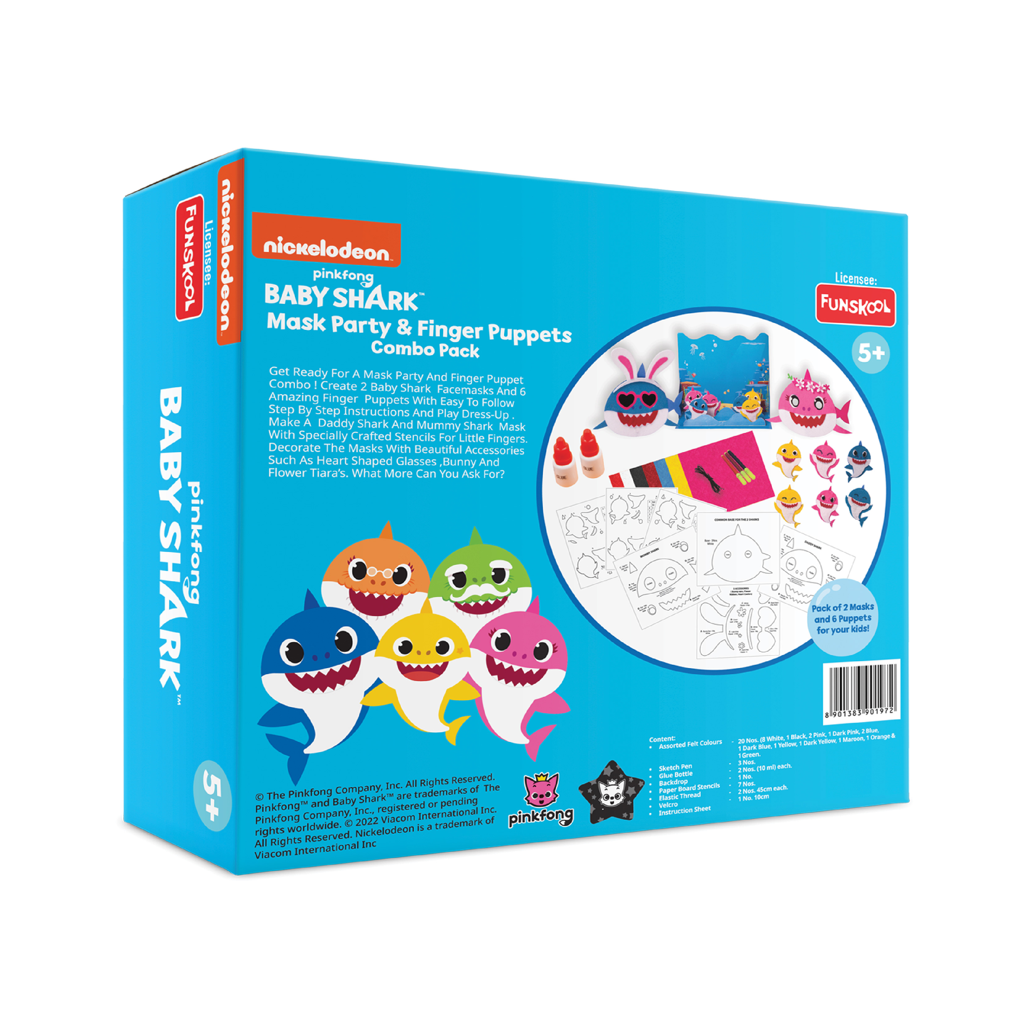 Nickelodeon Pinkfong Baby Shark � Mask Party & Finger Puppets Combo Pack - Image 3