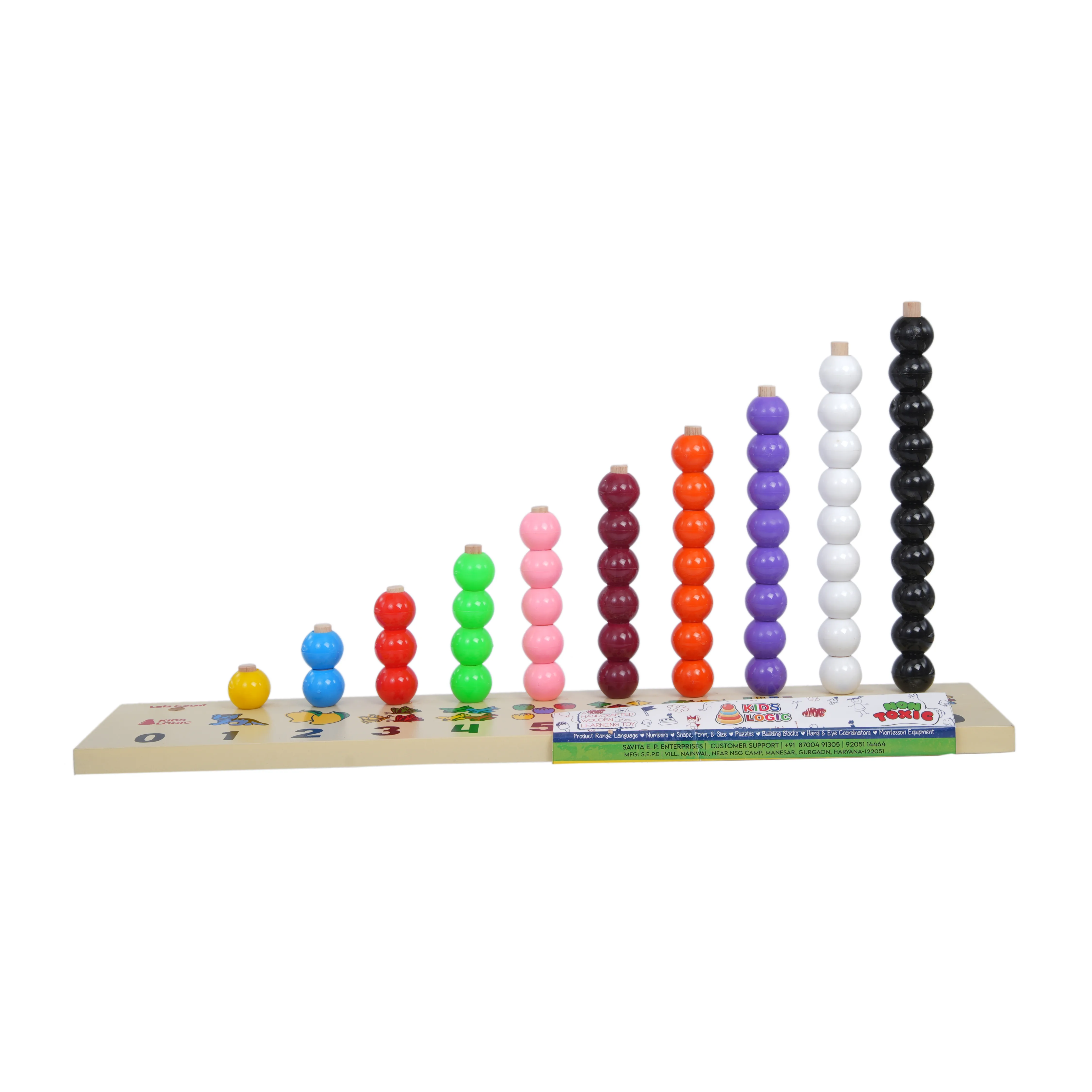 Wooden Counting Beads Math Learning Board for Kids - Image 1