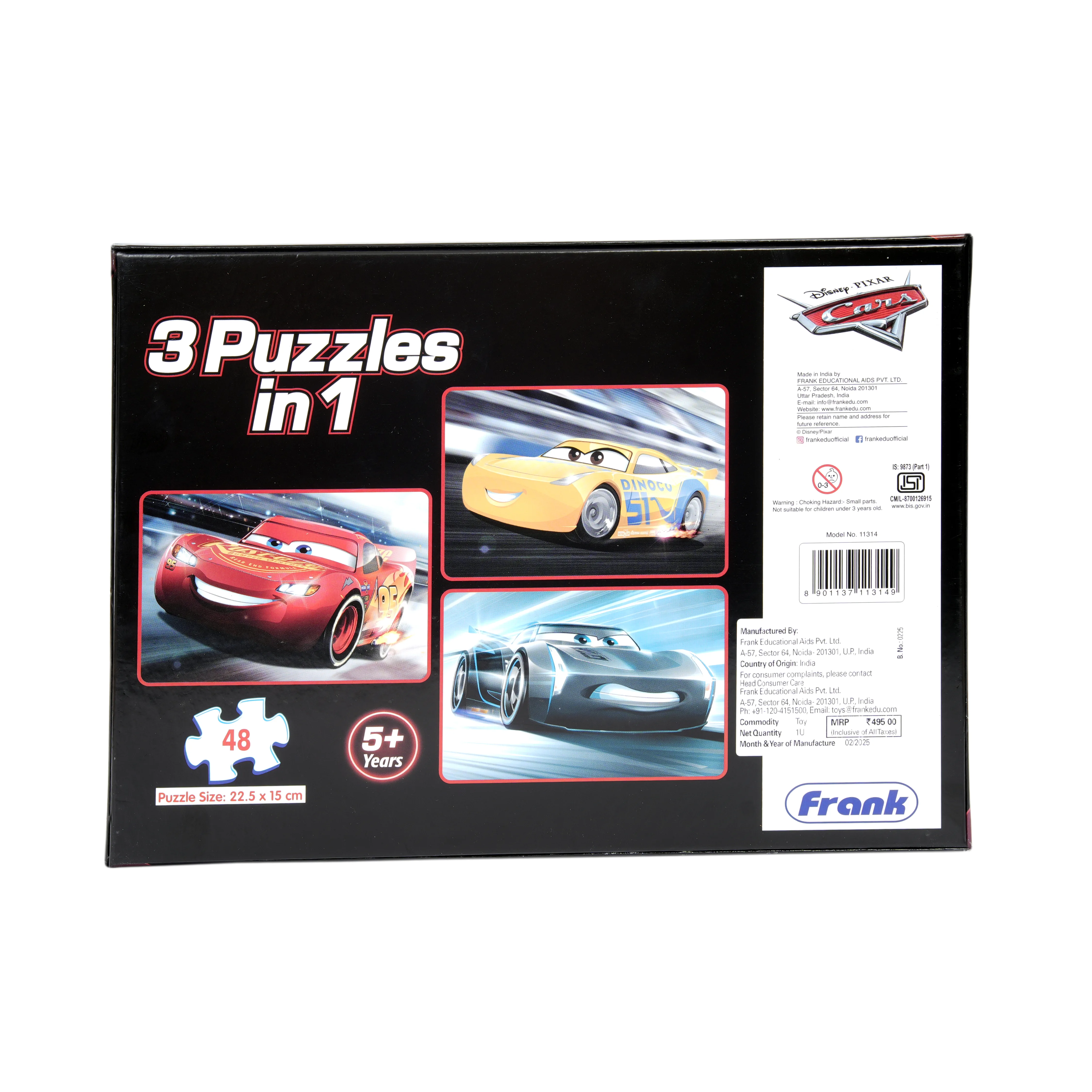 Frank Disney Cars 3-in-1 Jigsaw Puzzle (48 Pieces) | Kids 5+ | Brain Development Toy - Image 3