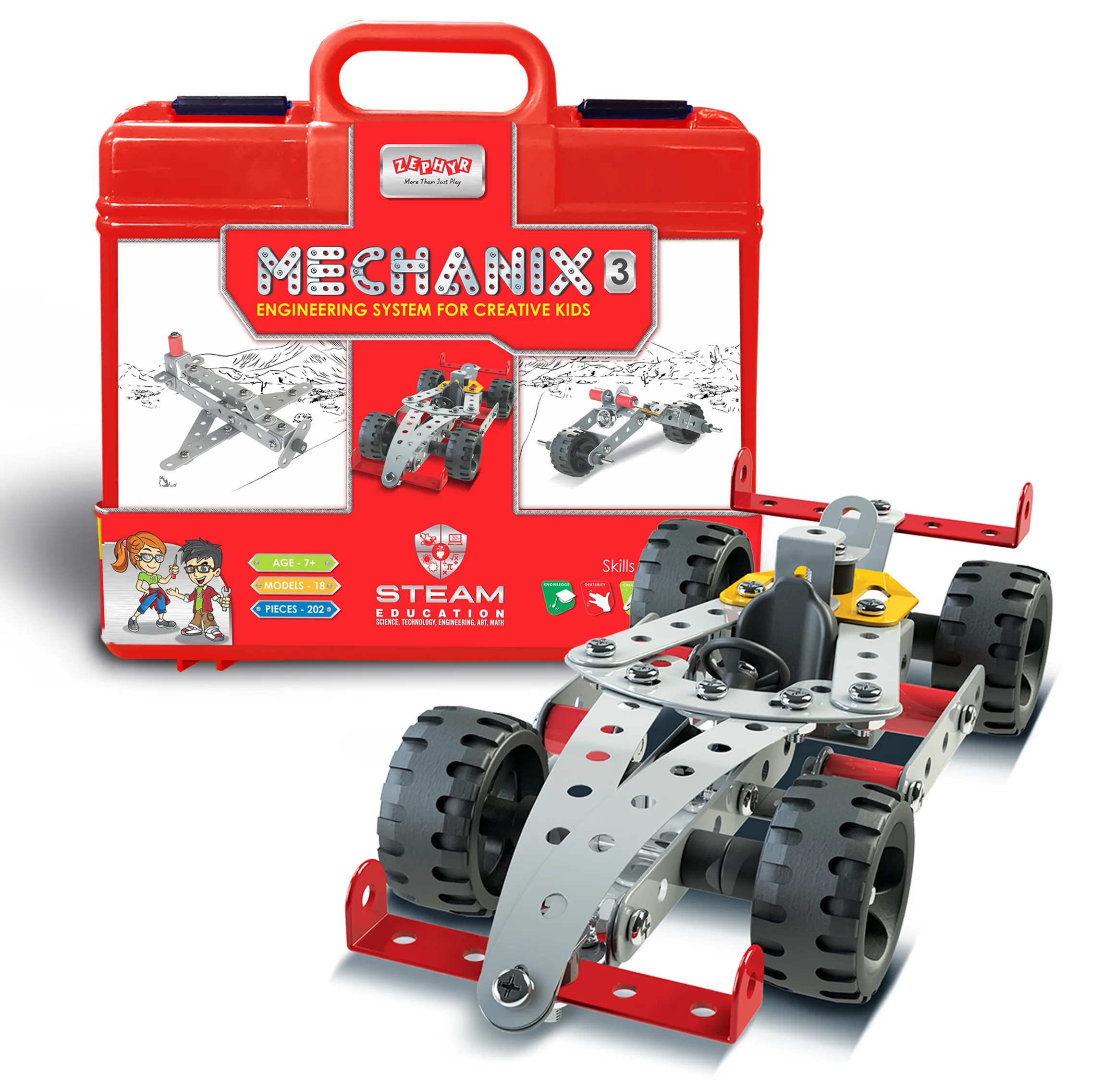 MECHANIX - 3 (Smart Bag) | 8+ Years | STEM DIY Building Kit | 202 Pieces | Build 18 Models - Image 4