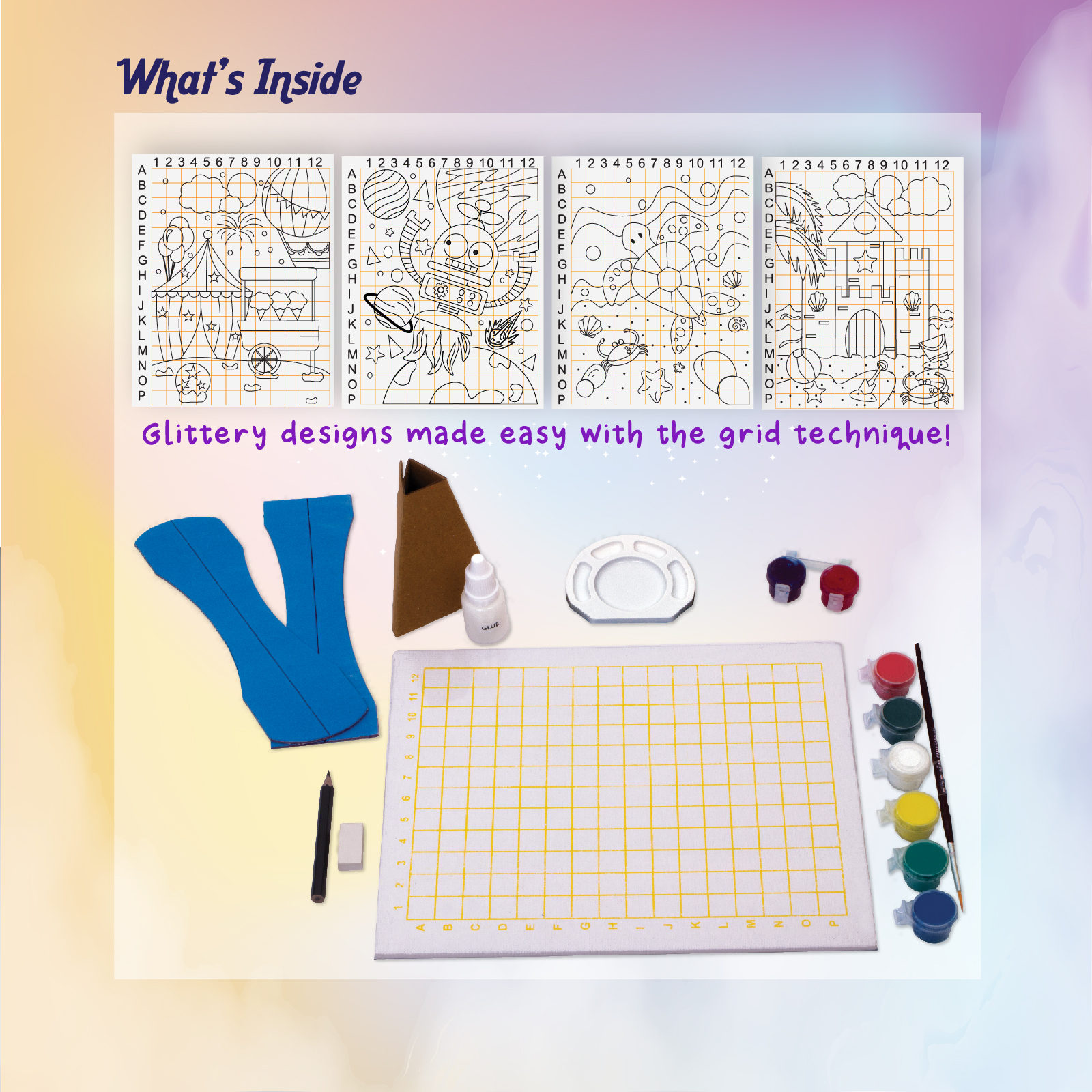Funskool Handycrafts � Canvas Art Glitter (Glittery Designs Made Easy with the Grid Technique) - Image 3
