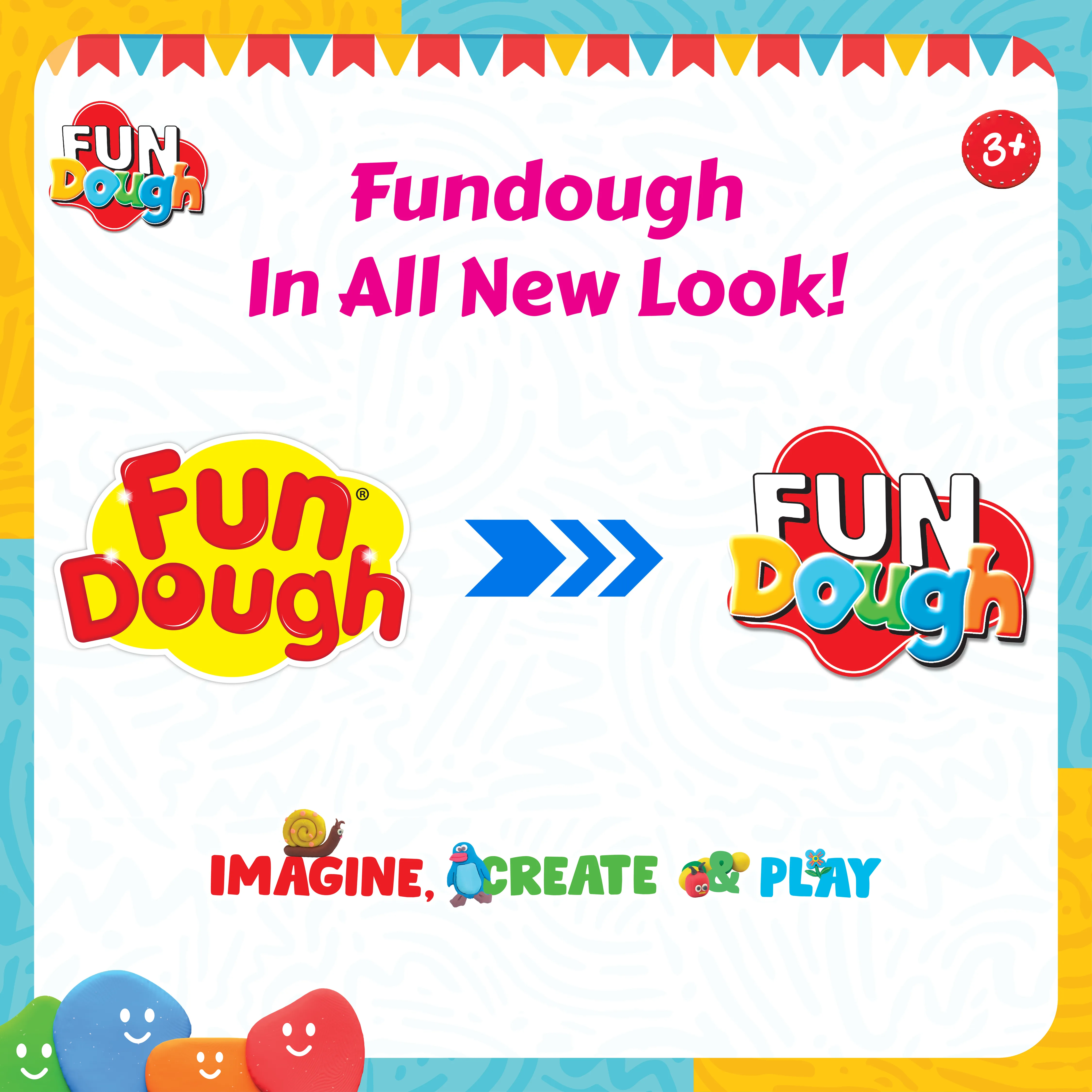 FunDough Celebration Pack | 12 Colours Dough Set with Shape Cutters | Creative Play Kit for Kids 3+ - Image 4