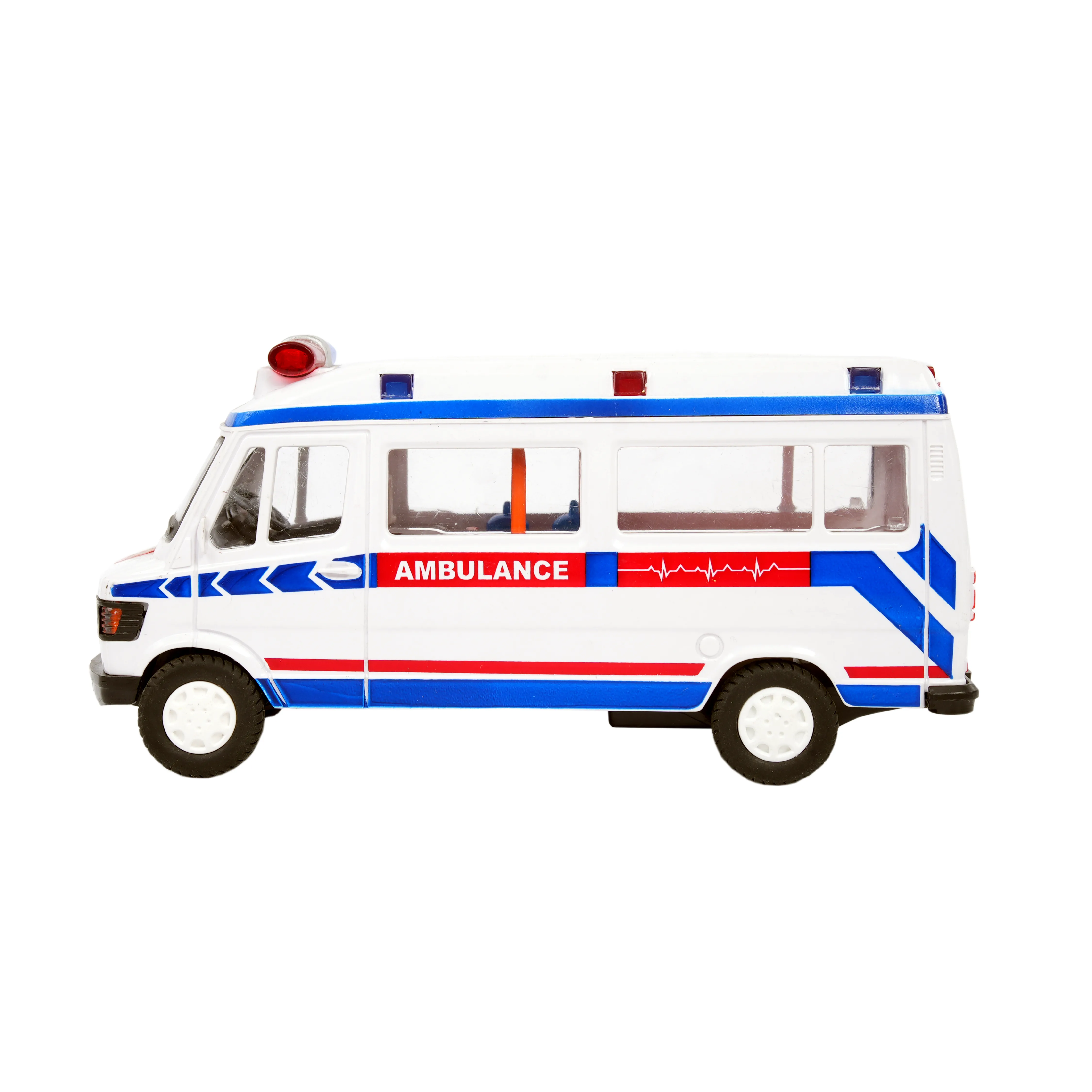 Kids Toy Ambulance Van � White Emergency Vehicle with Siren Design - Image 2
