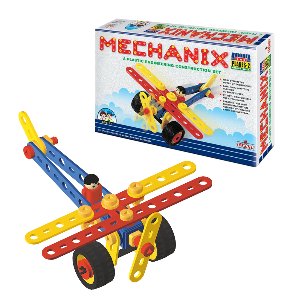 MECHANIX - PLASTIC - PLANES - 2 | 3+ Years | STEM DIY Building Kit | 81 Pieces | Build 7 Models - Image 1