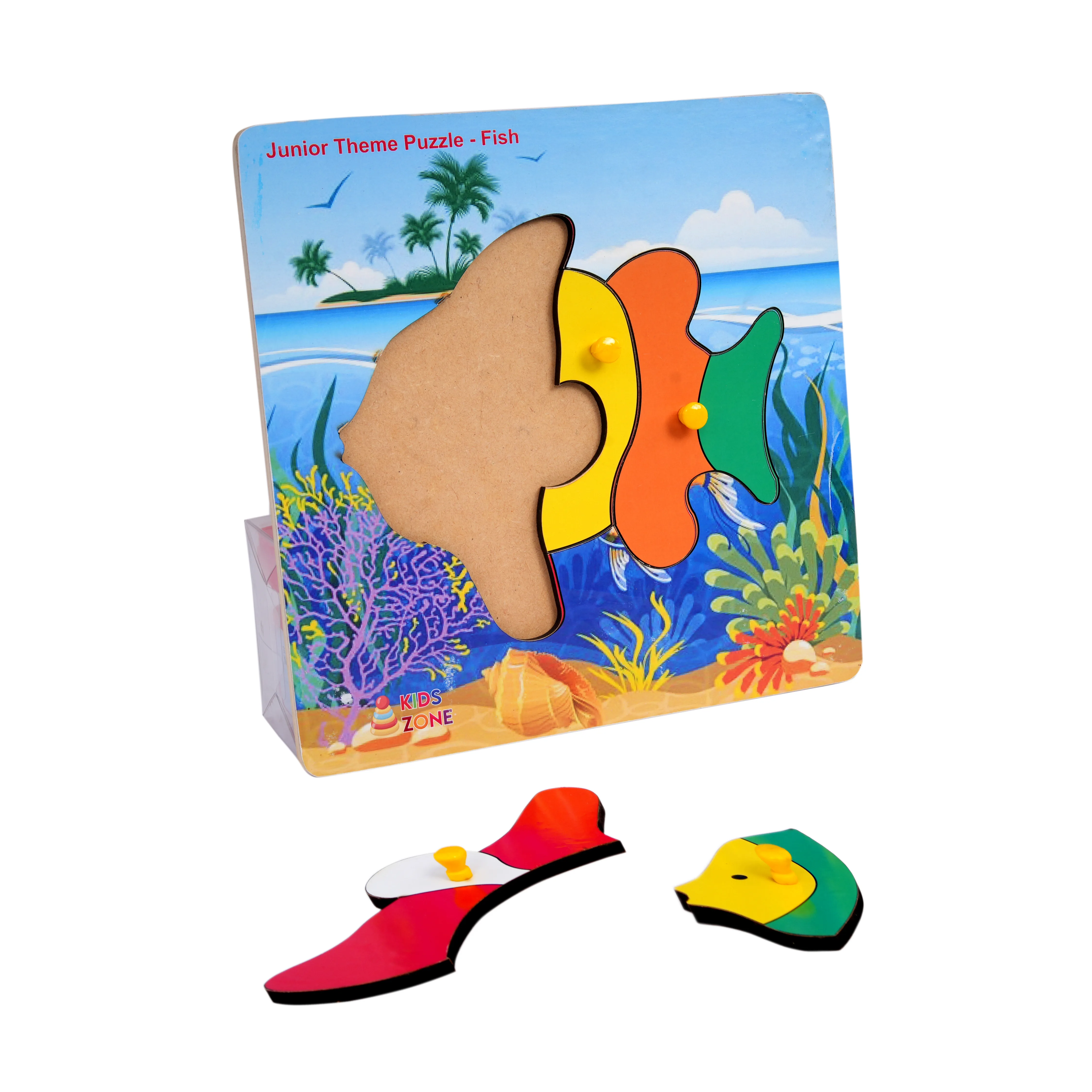 Wooden Junior Theme Fish Puzzle Board for Kids - Image 2