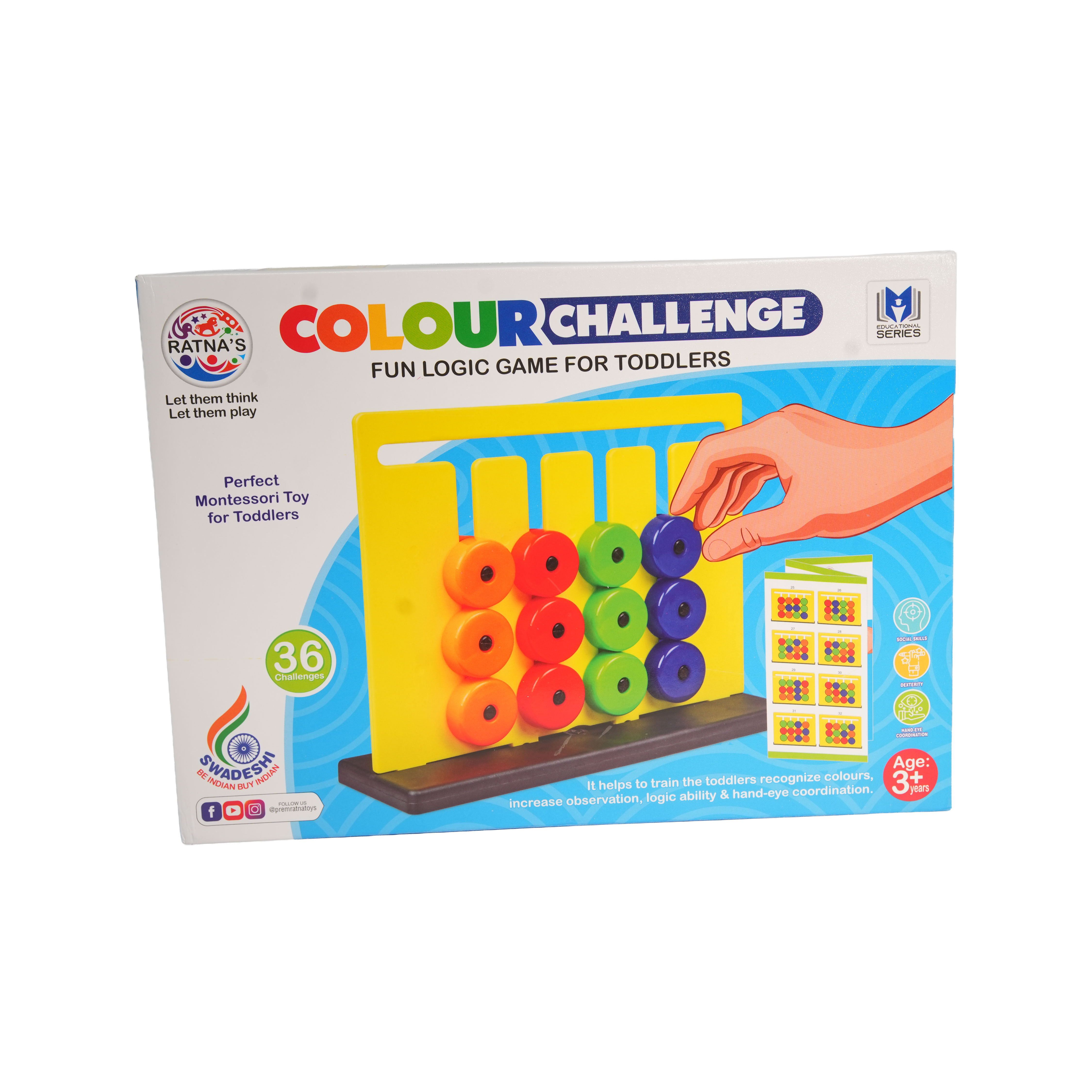 Colour Challenge Logic Game for Toddlers | Montessori Colour Sorting Toy (36 Challenges) - Image 2
