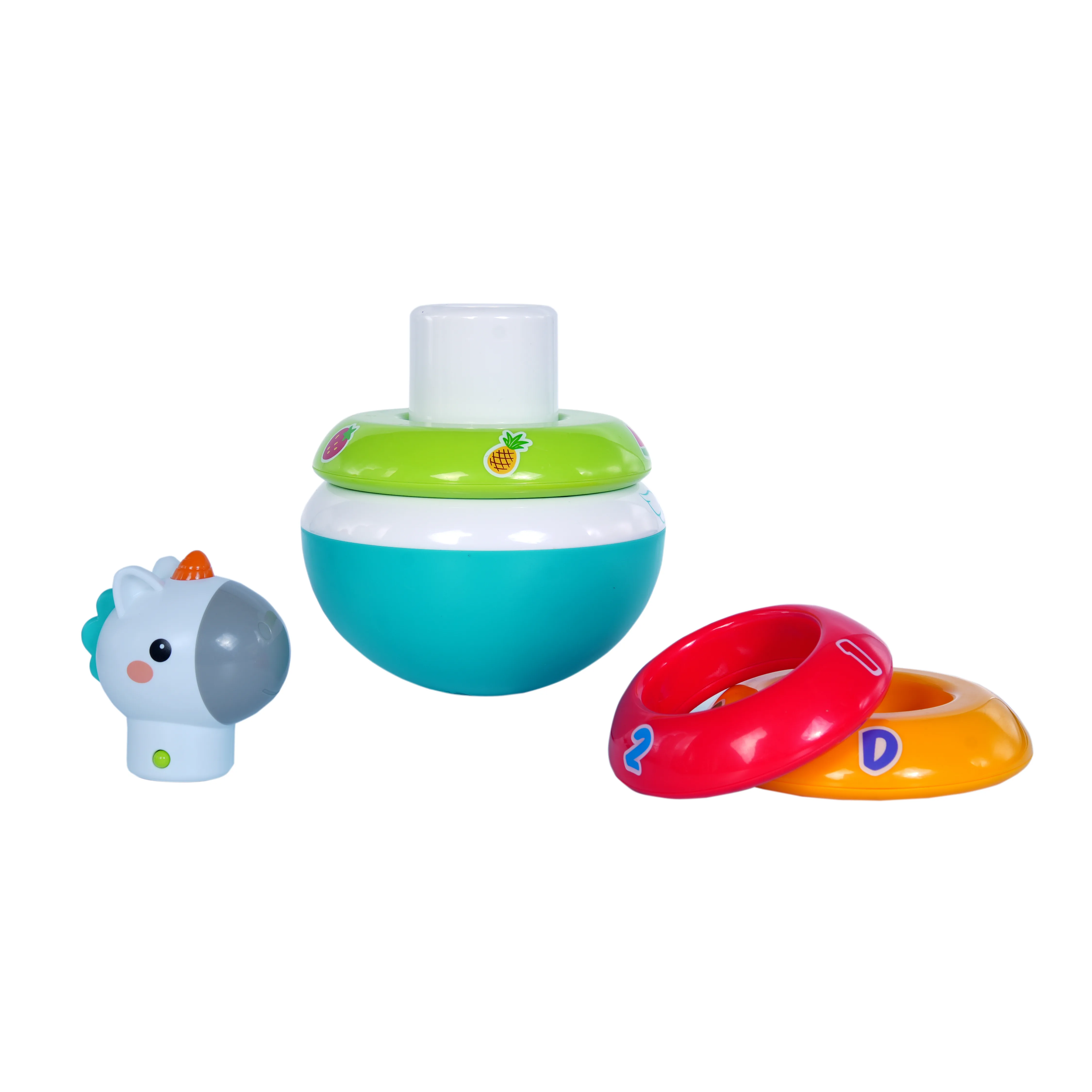Unicorn Stacking Rings Learning Toy with Alphabet & Fruits - Image 2