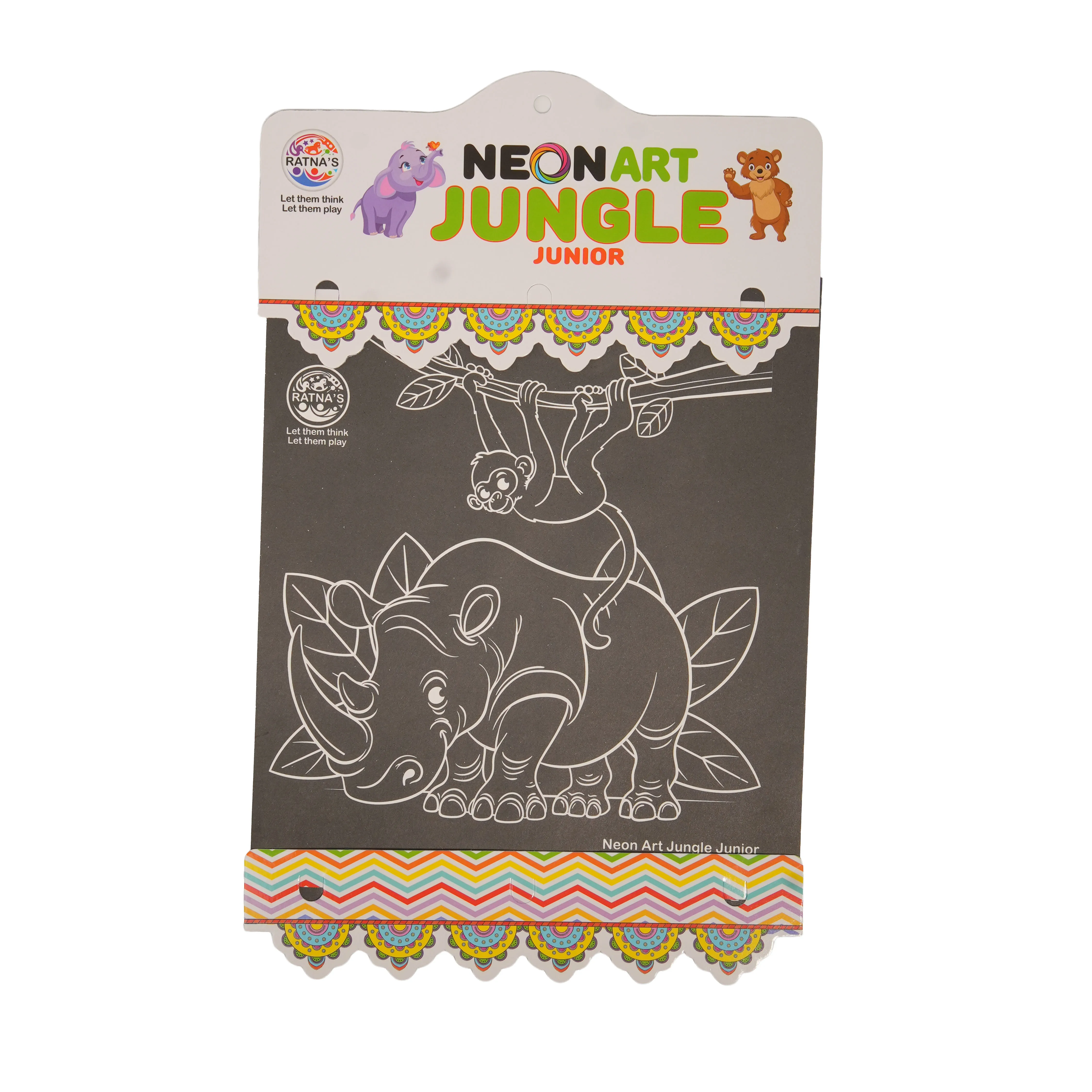 Neon Art Jungle Junior DIY Scratch Art Kit for Kids � STEAM Creative Drawing Set - Image 3