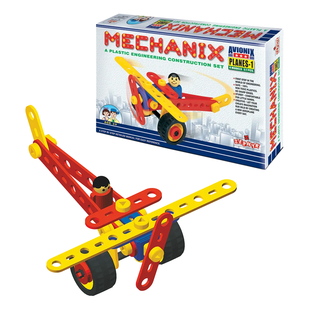 MECHANIX - PLASTIC - PLANES - 1 | 3+ Years | STEM DIY Building Kit | 57 Pieces | Build 4 Models - Image 2
