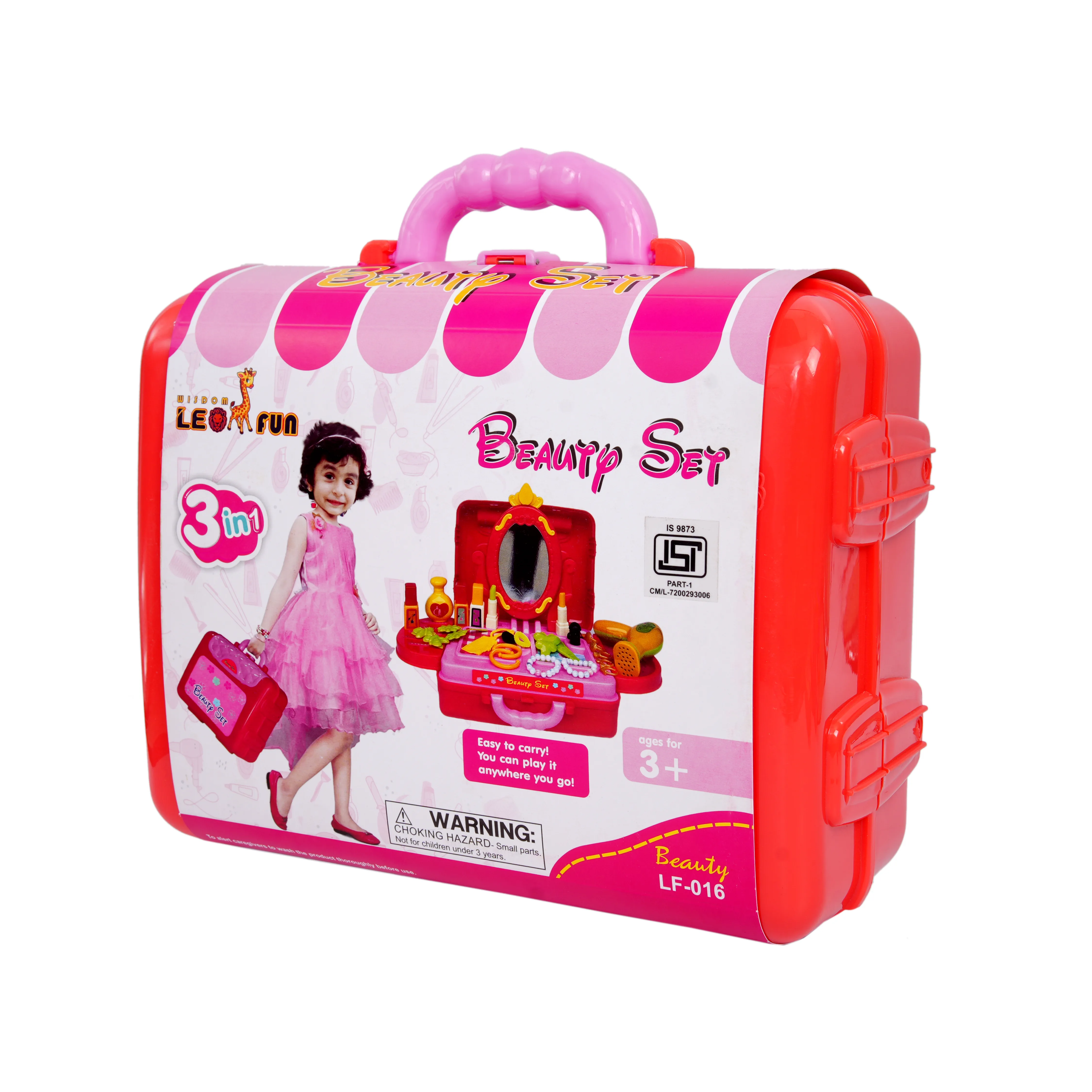 Kids Beauty Set Suitcase � 3 in 1 Pretend Makeup & Dressing Table Toy - Image 3