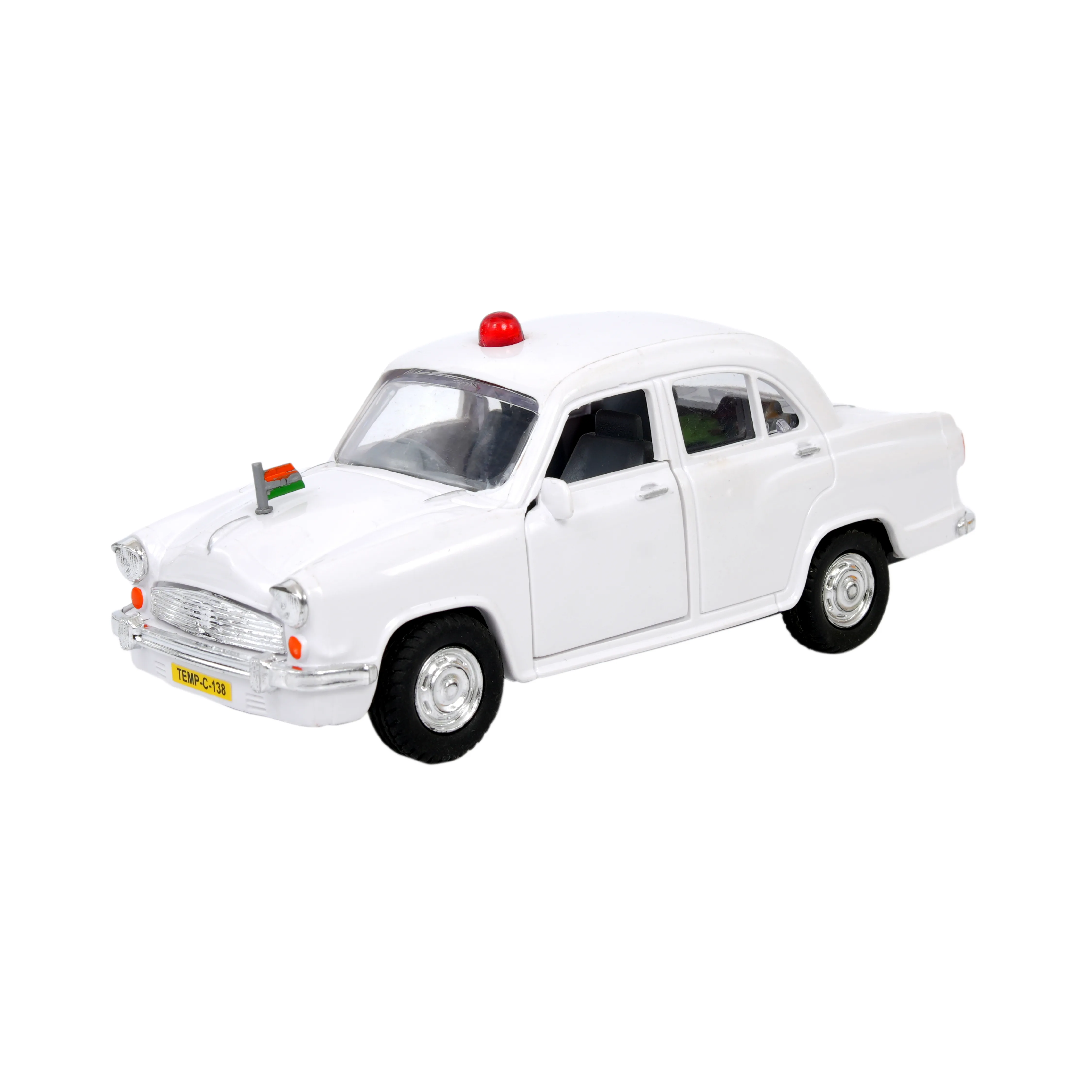 Police Sedan Toy Car � White Classic Die-Cast Model Vehicle for Kids - Image 1