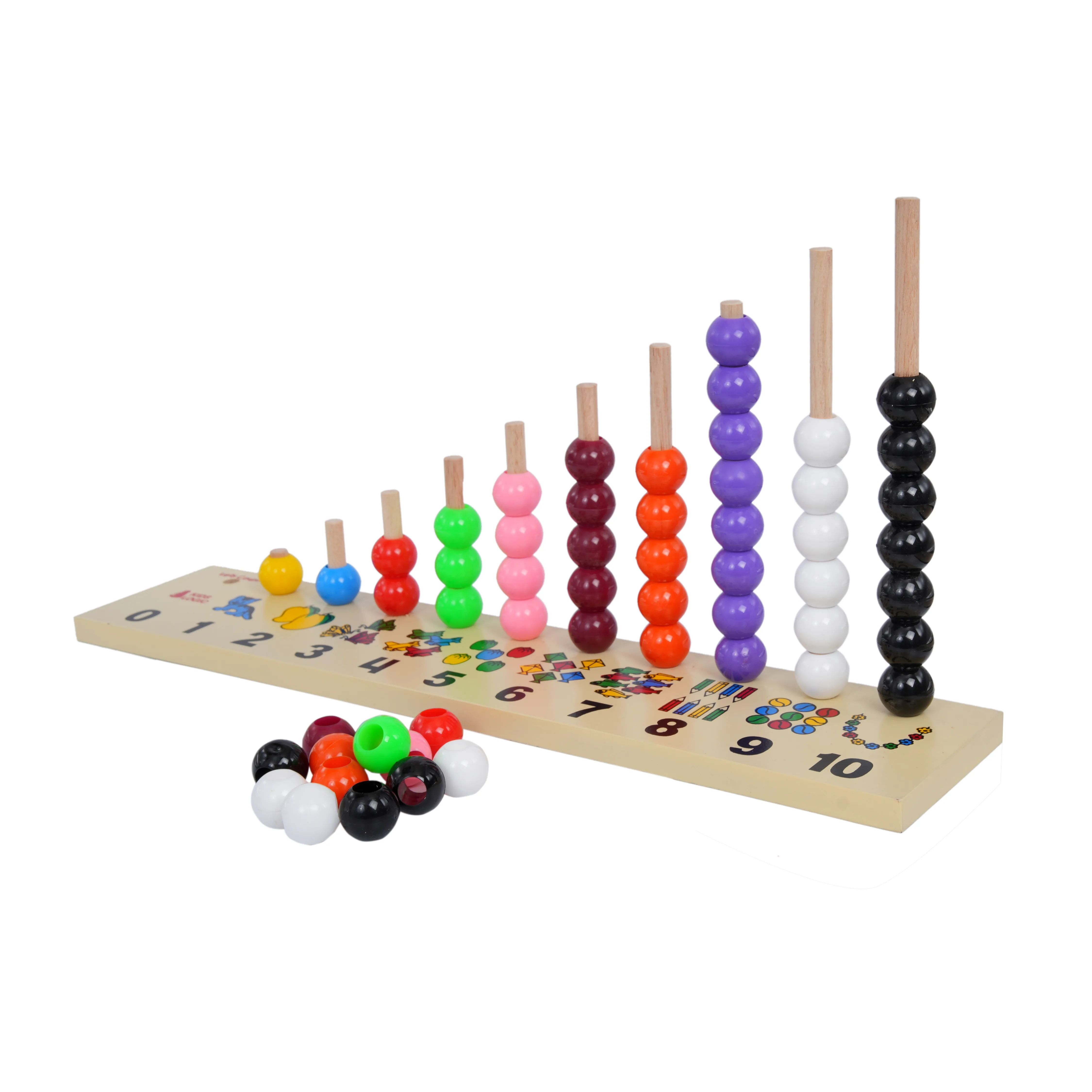 Wooden Counting Beads Math Learning Board for Kids - Image 3