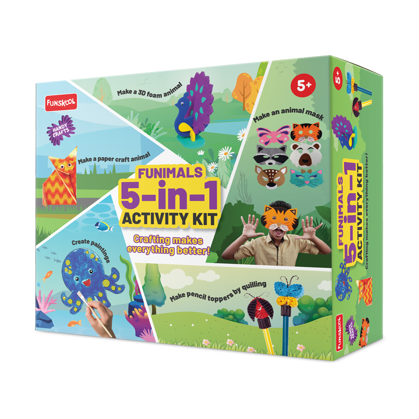 Funskool Handycrafts � Funimals 5-in-1 Activity Kit (Make 3D Foam Animals, Masks, Paintings & More) - Image 3