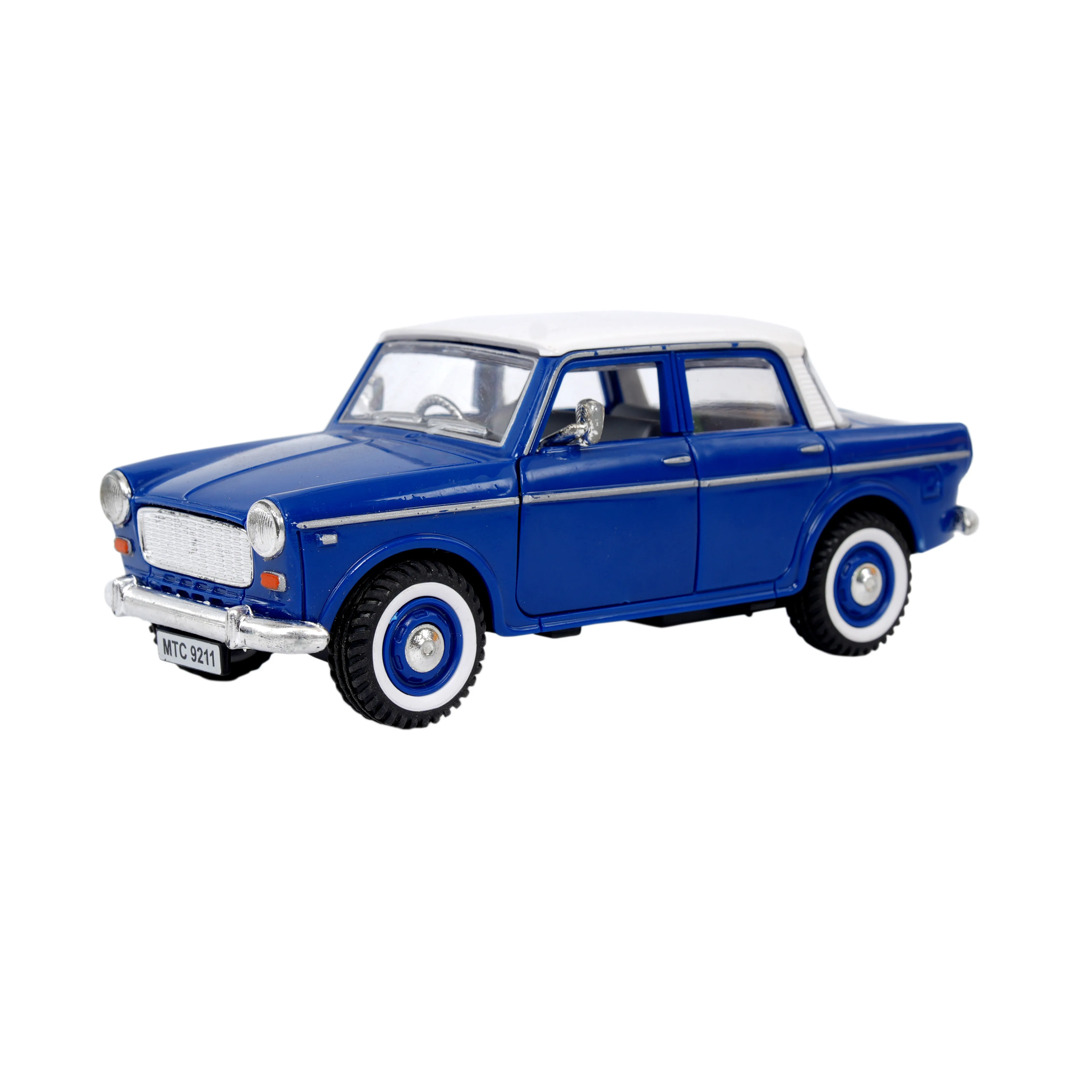 Classic Vintage Toy Car � Blue & White Retro Model Car for Kids - Image 5