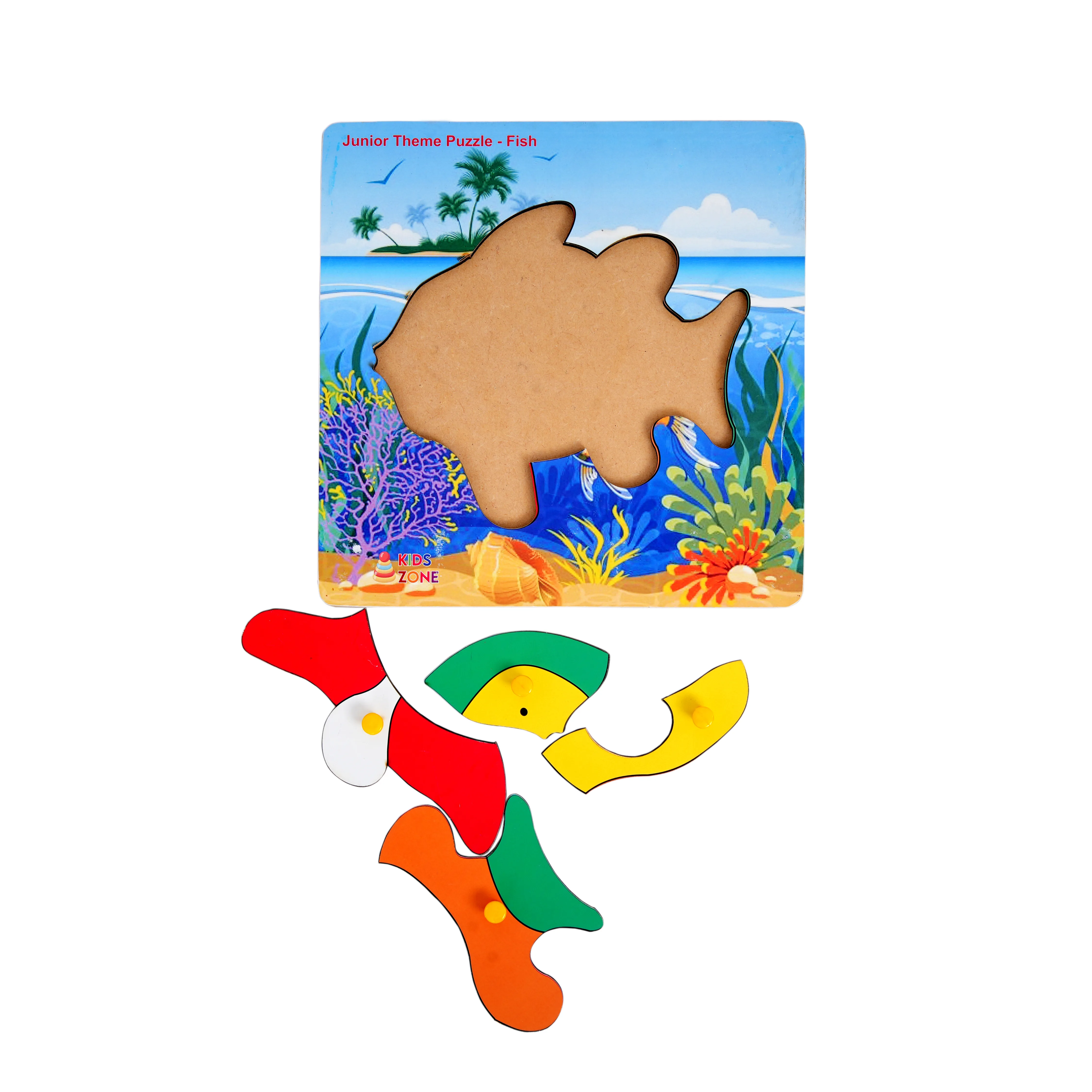Wooden Junior Theme Fish Puzzle Board for Kids - Image 5