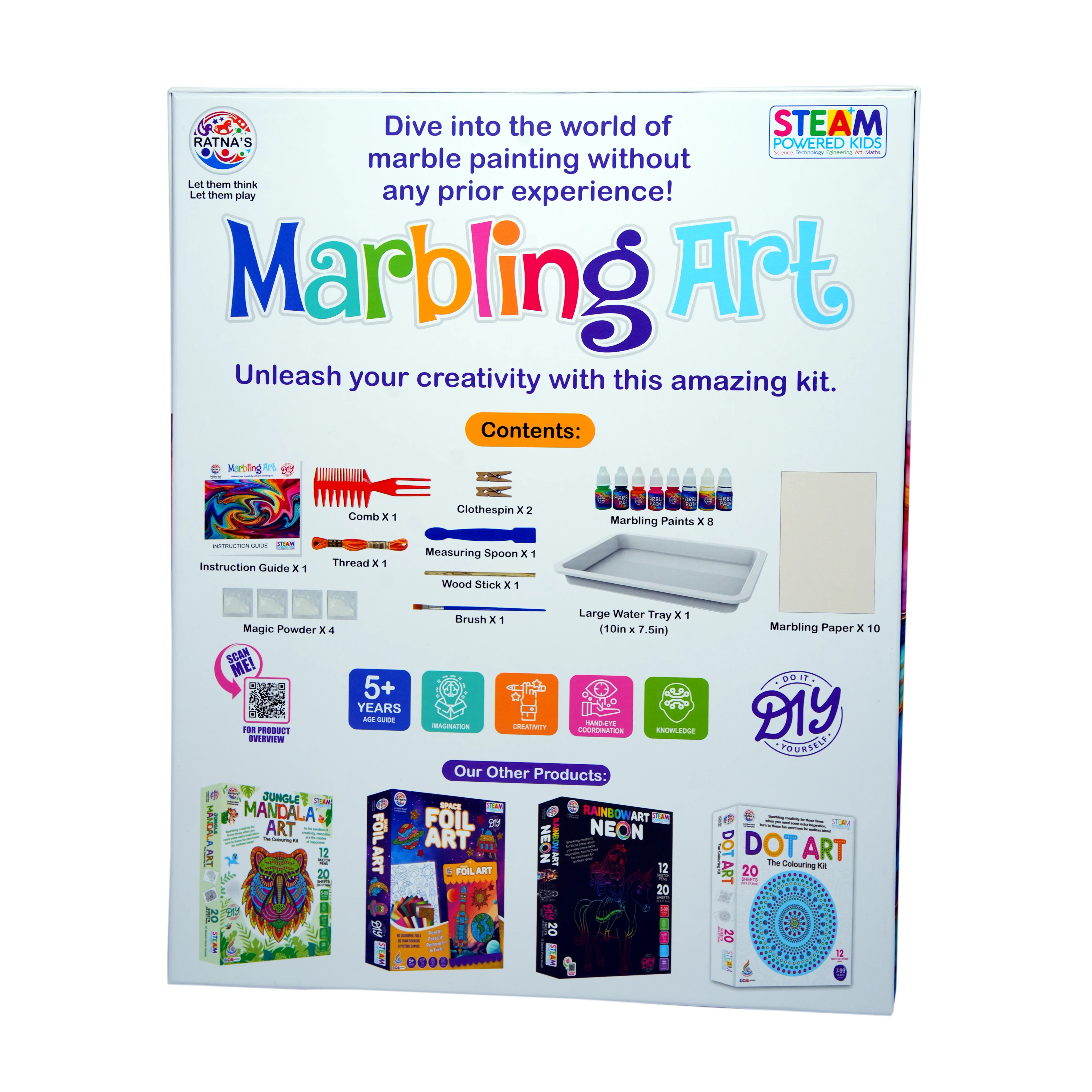 Marbling Art Kit for Kids (5+ Years) � DIY Marble Painting | STEAM Creative Toy - Image 3