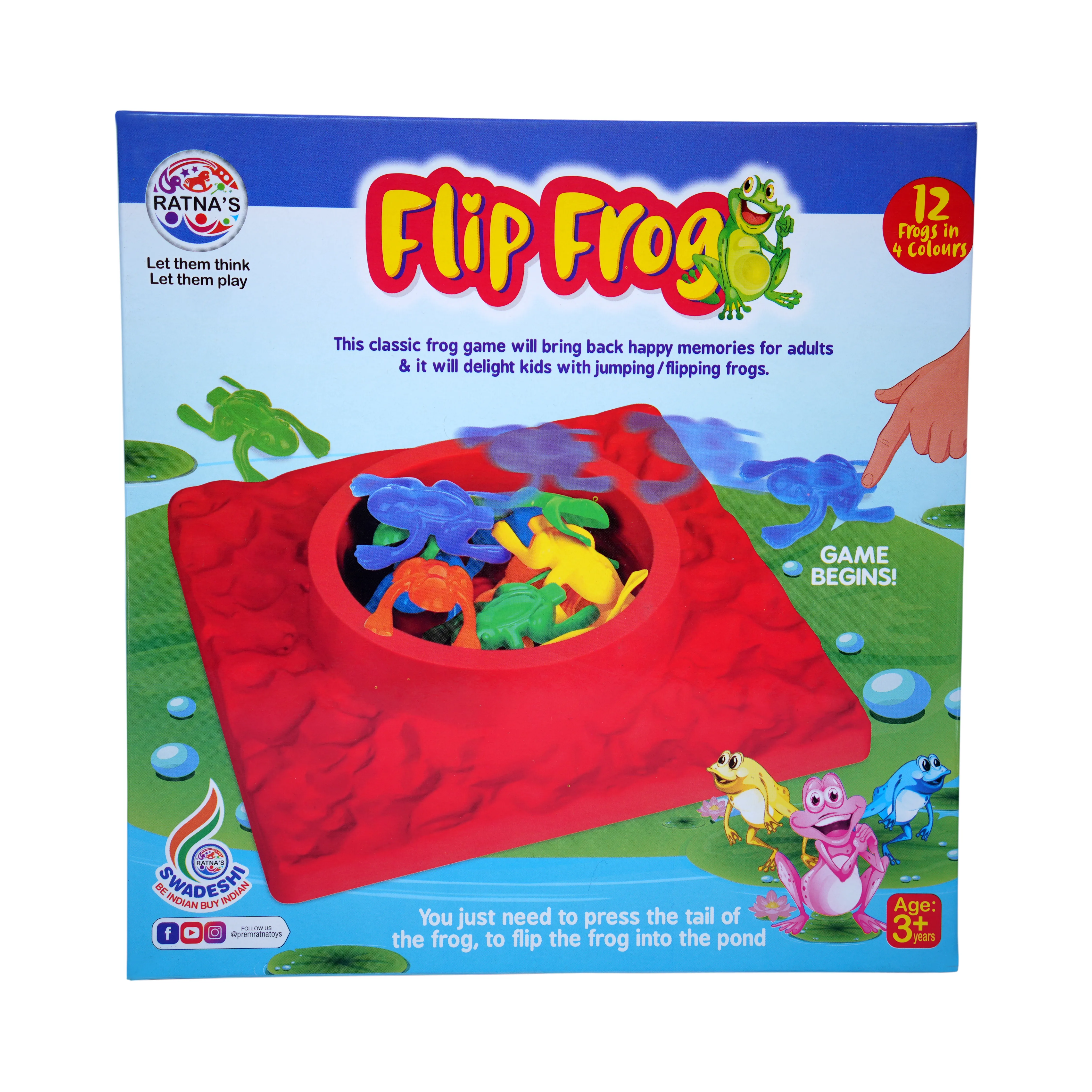Flip Frog Classic Board Game for Kids � Jumping & Flipping Frog Fun Game - Image 1