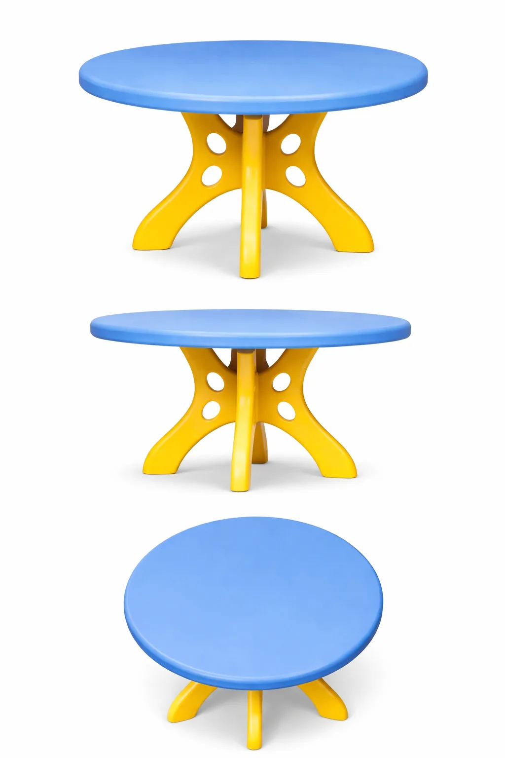 Circular Plastic Activity Table for Kids � Blue & Yellow - Image 2
