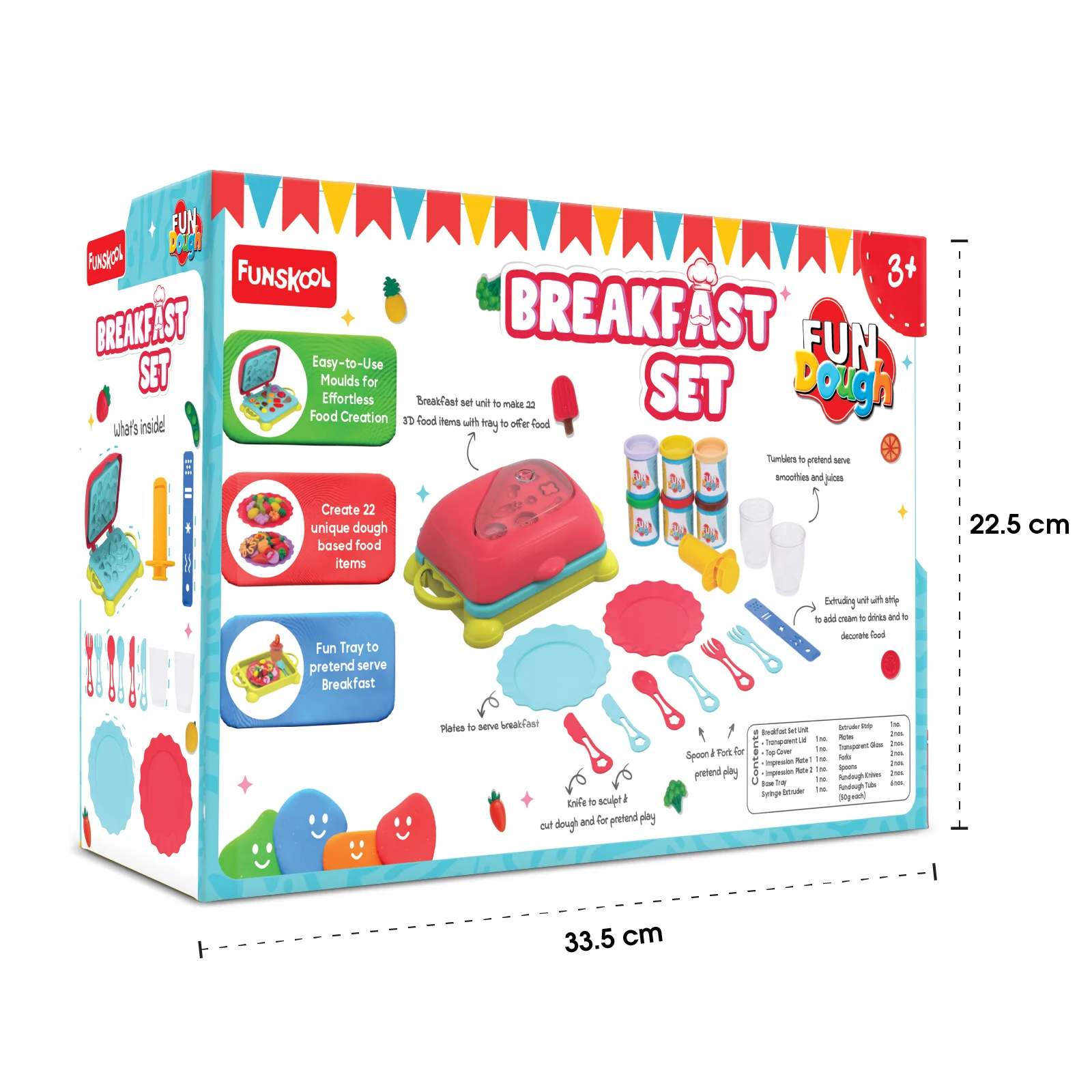 FunDough � Breakfast Set (Make 22 Food Items | 6 Dough Tubs | Breakfast Play Kit) - Image 1